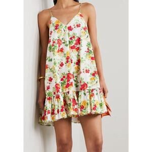 Caroline Constas Laurel ruffled floral print cotton blend poplin mini dress